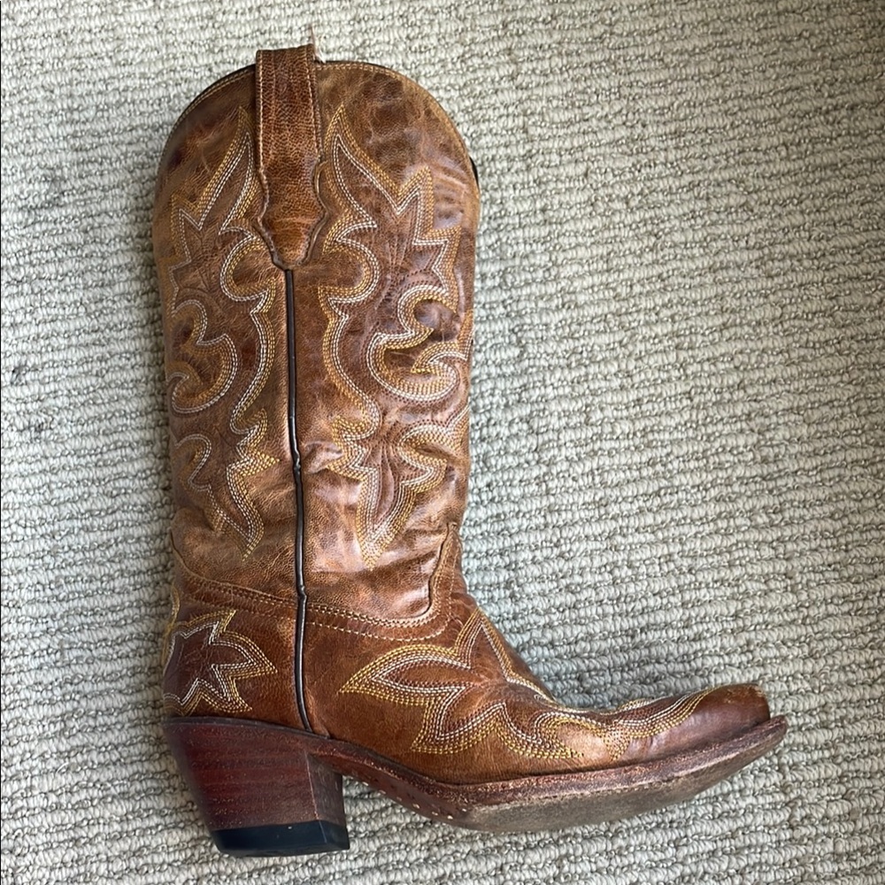 Brown Leather Cowboy Boots - Picture 8 of 11